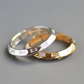 Knife edge eternity band baguettes alternating
