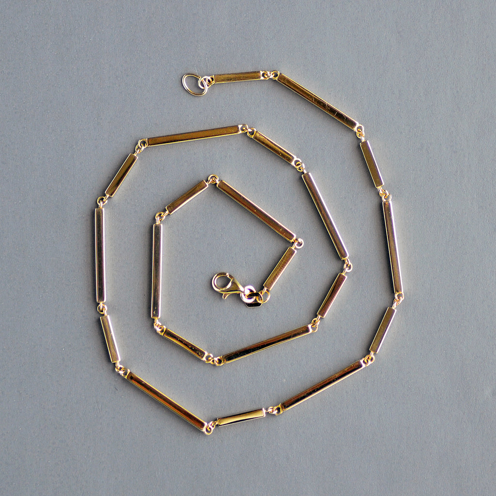 Alternating bar chain in 14k gold