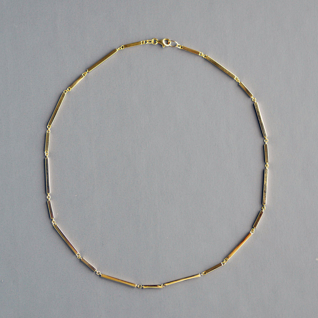 Alternating bar chain in 14k gold