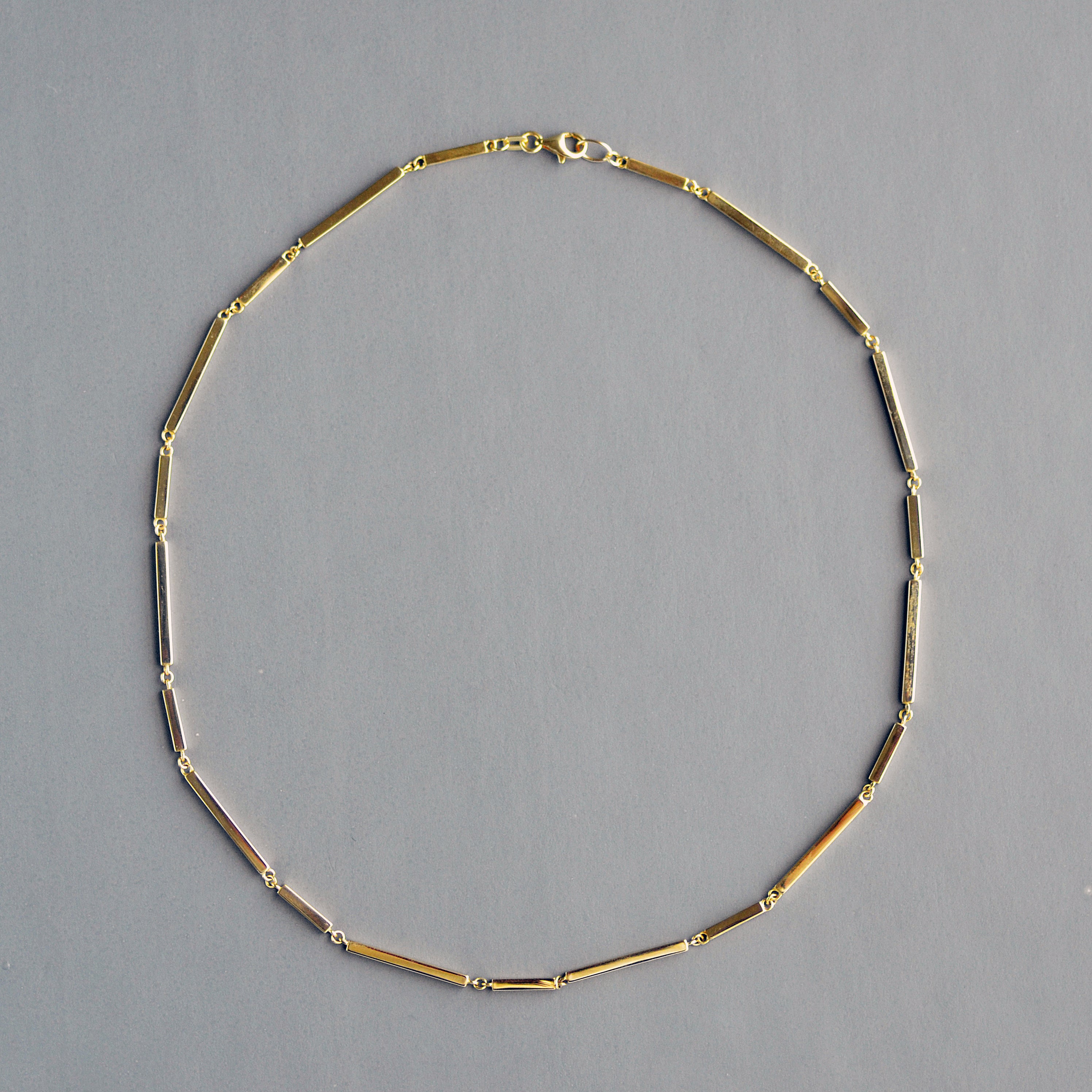 Alternating bar chain in 14k gold