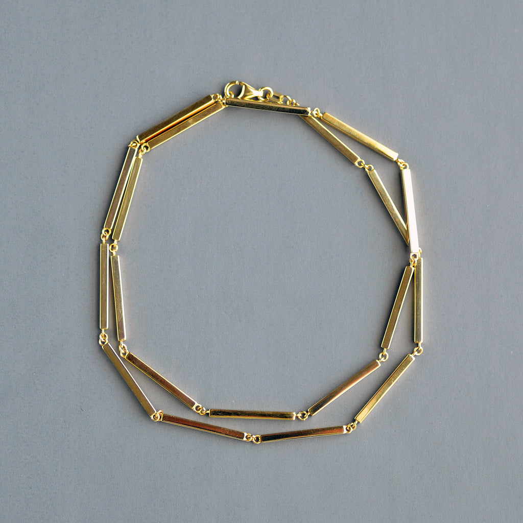 Heavy bar chain in 14k gold